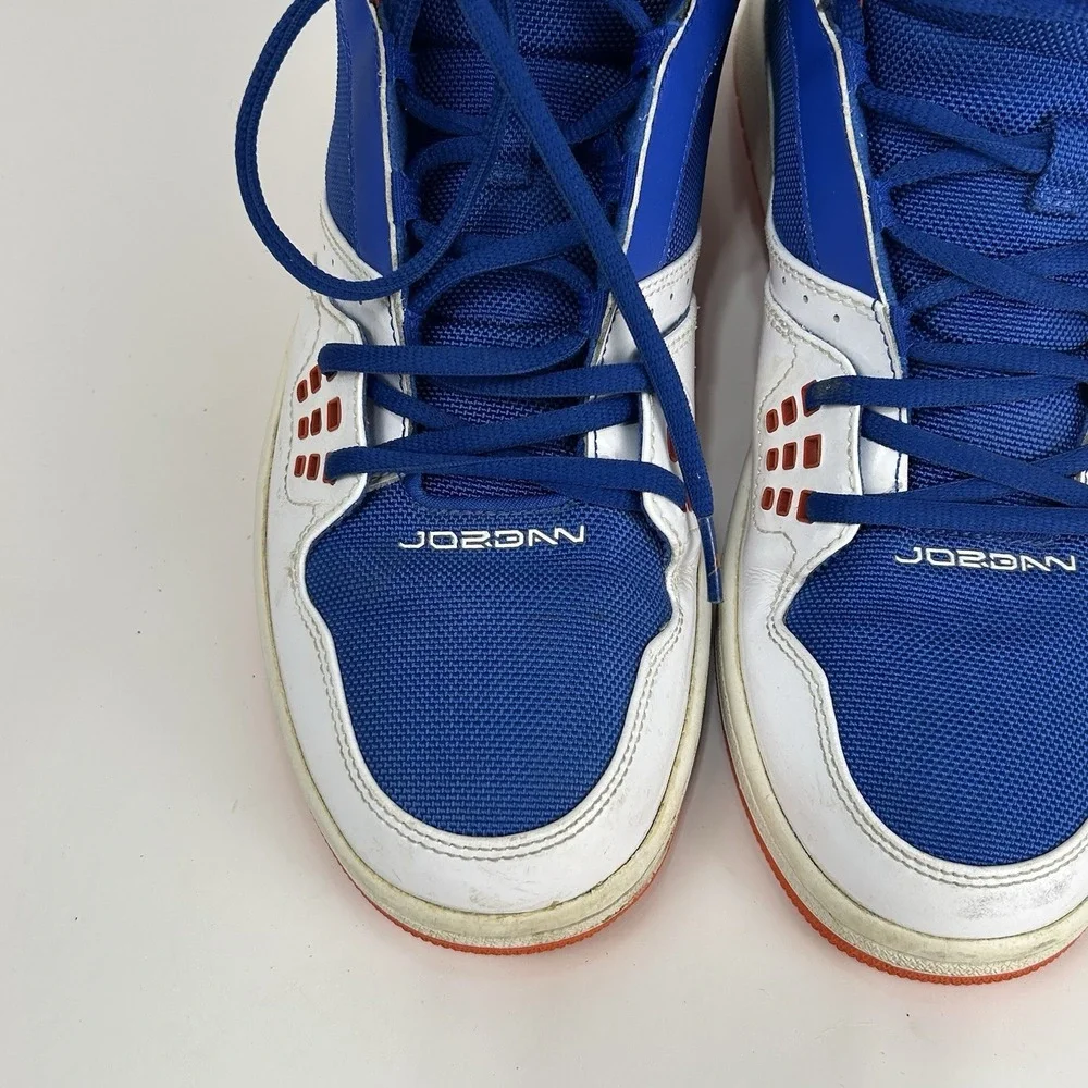 Nike Air Jordan 1 Flight Mid Sneaker Men 10.5 Blue Orange White Basketball Retro